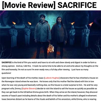 [Movie Review] SACRIFICE